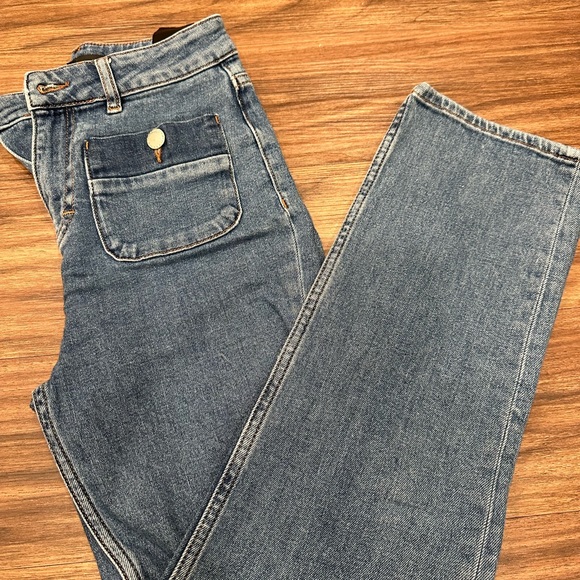 Maje first stone denim eco wash capsule high waist straight jean - Picture 7 of 12